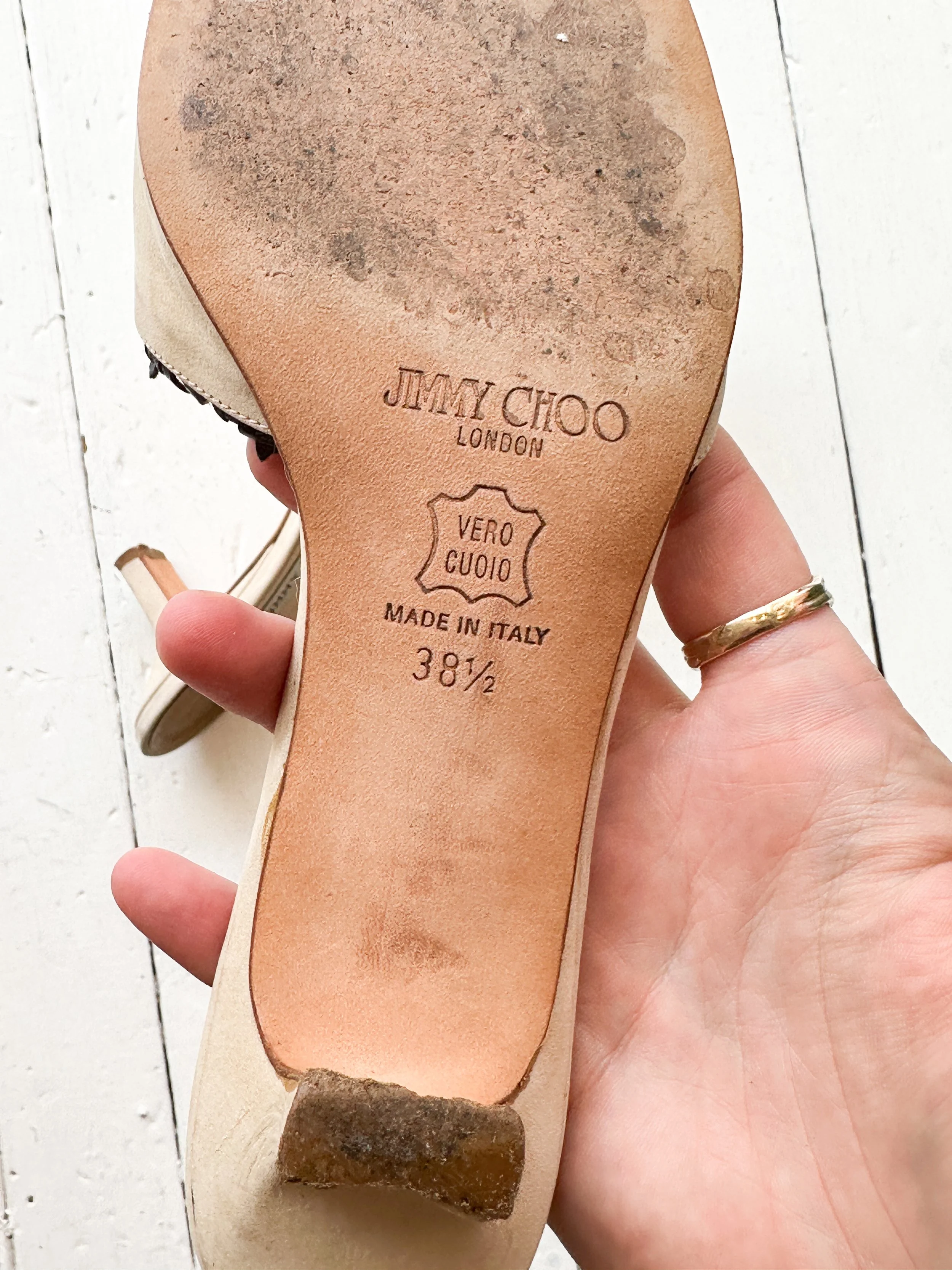 JIMMY CHOO ストーン装飾ミュール 36.5 JIMMY CHOO ストーン装飾ミュール 36.5